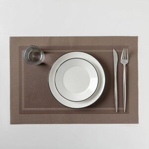 Салфетка сервировочная на стол "Окно", 45x30 см, цвет светло-коричневый, 12 шт.