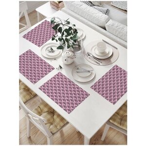 Салфетки на стол для сервировки прямоугольные, плейсмат JoyArty "Женственные романтические цветы", 32x46 см, в комплекте 4шт.