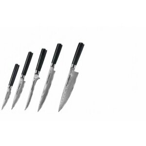SD-1021634585БП Набор из 5-ти кухонных ножей SAMURA, овощного, универсального, обвалочного, слайсера и Шефа
