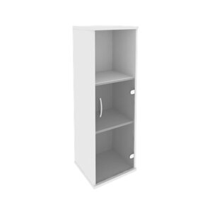 Шкаф для документов средний узкий правый (1 низкая дверь стекло) RIVA А. СУ-2.2Пр Белый 404х365х1215