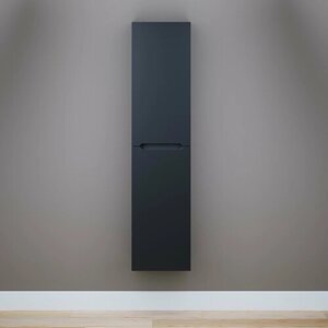 Шкаф-пенал для ванной Uperwood Tanos 33х27х150 см, подвесной, правый, черная эмаль
