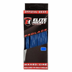Шнурки хоккейные MAD GUY с пропиткой Elite 244 см (синий-белый)