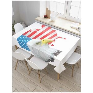 Скатерть прямоугольная JoyArty на кухонный стол "Американский орел" из оксфорда, 180x145 см