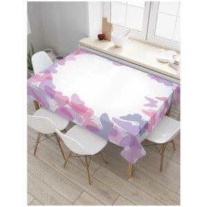 Скатерть прямоугольная JoyArty на кухонный стол "Бабочковые формы" из оксфорда, 180x145 см