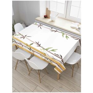 Скатерть прямоугольная JoyArty на кухонный стол "Бамбуковый проход" из оксфорда, 180x145 см