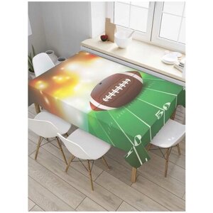 Скатерть прямоугольная JoyArty на кухонный стол "Блики на футбольном поле" из оксфорда, 120x145 см