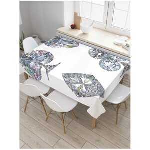 Скатерть прямоугольная JoyArty на кухонный стол "Бриллиантовые масти" из оксфорда, 180x145 см