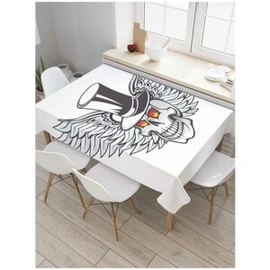 Скатерть прямоугольная JoyArty на кухонный стол "Череп с крыльями" из оксфорда, 180x145 см