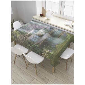Скатерть прямоугольная JoyArty на кухонный стол "Чудный водопад" из оксфорда, 120x145 см