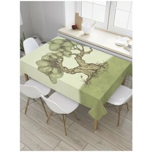 Скатерть прямоугольная JoyArty на кухонный стол "Дерево в стиле бонсай" из оксфорда, 180x145 см