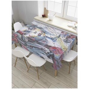Скатерть прямоугольная JoyArty на кухонный стол "Девушка Фантазия" из оксфорда, 120x145 см