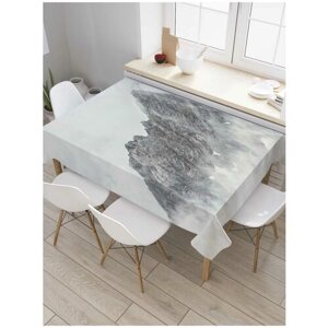Скатерть прямоугольная JoyArty на кухонный стол "Дымная верхушка" из оксфорда, 180x145 см