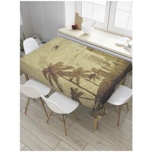Скатерть прямоугольная JoyArty на кухонный стол "Городские пальмы" из оксфорда, 120x145 см