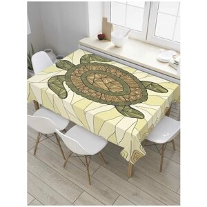 Скатерть прямоугольная JoyArty на кухонный стол "Мозаичная черепаха" из оксфорда, 120x145 см