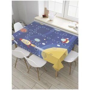 Скатерть прямоугольная JoyArty на кухонный стол "Настольная игра в космос" из оксфорда, 120x145 см