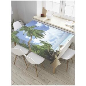 Скатерть прямоугольная JoyArty на кухонный стол "Неизведанный пляж" из оксфорда, 120x145 см