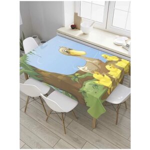 Скатерть прямоугольная JoyArty на кухонный стол "Первый урок плавания" из оксфорда, 120x145 см