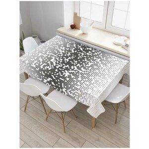 Скатерть прямоугольная JoyArty на кухонный стол "Пиксельный монохром" из оксфорда, 120x145 см