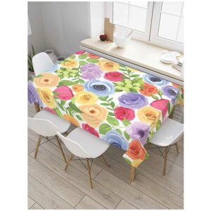 Скатерть прямоугольная JoyArty на кухонный стол "Полотно из цветов" из оксфорда, 120x145 см