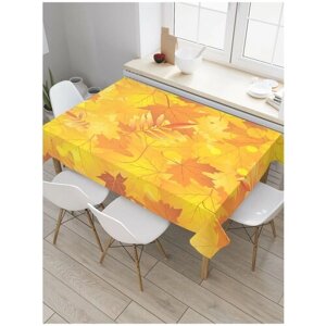 Скатерть прямоугольная JoyArty на кухонный стол "Полотно осенних листьев" из оксфорда, 180x145 см