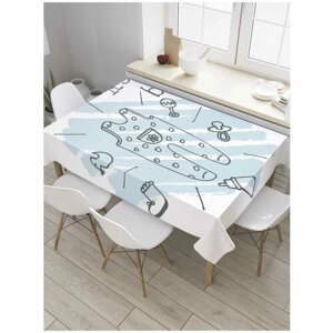 Скатерть прямоугольная JoyArty на кухонный стол "Ползунки для мальчика" из оксфорда, 180x145 см