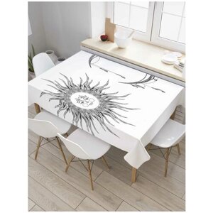 Скатерть прямоугольная JoyArty на кухонный стол "Солнце и луна" из оксфорда, 120x145 см