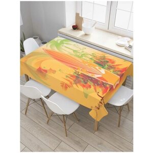 Скатерть прямоугольная JoyArty на кухонный стол "Солнечный серф" из оксфорда, 180x145 см