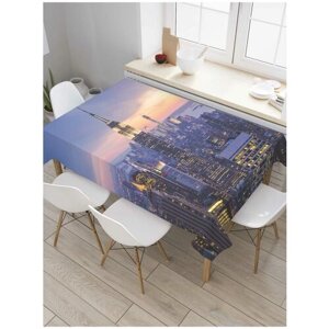 Скатерть прямоугольная JoyArty на кухонный стол "Верхушка города" из оксфорда, 180x145 см