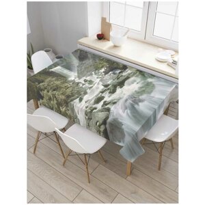 Скатерть прямоугольная JoyArty на кухонный стол "Вода камень точит" из оксфорда, 120x145 см