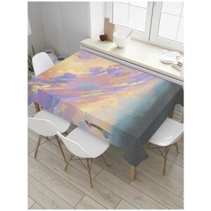 Скатерть прямоугольная JoyArty на кухонный стол "Встреча на закате" из оксфорда, 120x145 см