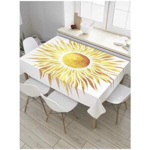 Скатерть прямоугольная JoyArty на кухонный стол "Яркое солнце" из оксфорда, 120x145 см