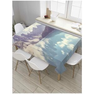 Скатерть прямоугольная JoyArty на кухонный стол "Зеркальные реки" из оксфорда, 180x145 см
