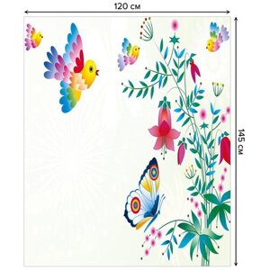 Скатерть прямоугольная JoyArty "Стремление к цветам" из сатена, 120x145 см