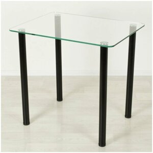 Стеклянный стол для кухни Эдель 10 прозрачный/черный (650х500)
