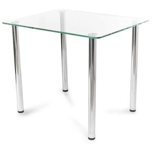 Стеклянный стол для кухни Эдель 10 прозрачный/хром (1100х700)
