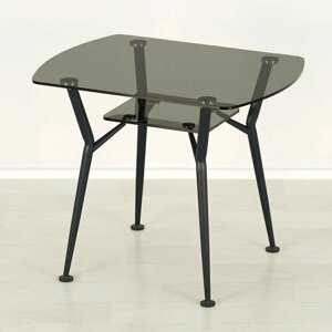 Стеклянный стол Квадро 32 серый/черный (800х600)