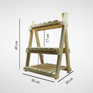 Стеллаж настольный , 3 полки, натуральное дерево, 49х36х30 см