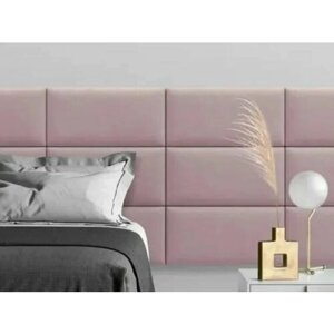 Стеновая панель; мягкая панель; изголовье кровати 15*60 см 1 шт; пыльно-розовый