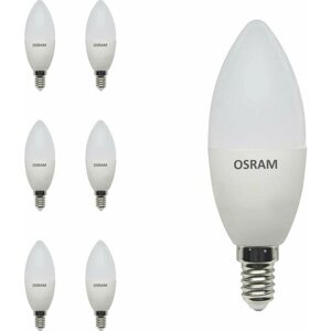 Светодиодная лампа Osram LED Star Classic 7.5W эквивалент 75W 2700K 806Лм E14 свеча (комплект из 6 шт)