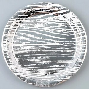 Тарелка бумажная "Полосы", в наборе 6 шт, цвет серебро