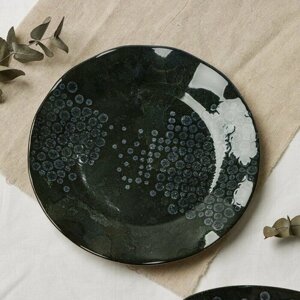 Тарелка керамическая «Стоун», 21.5 см, цвет темно-серый (комплект из 4 шт)