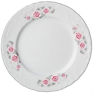 Тарелка обеденная Cmielow Рококо Бледная роза, фарфоровая, d 25 см