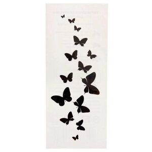 Татуировка на тело "Черные бабочки" 5,5х12 см