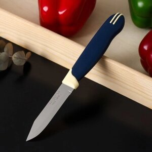 Tramontina Нож кухонный Tramontina Multicolor, для овощей, лезвие 7,5 см, цвет синий