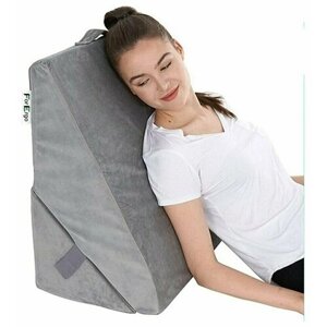 Треугольная клиновидная кресло подушка Клин с валиком под спину для чтения, сидения, лежания на кровати гэрб