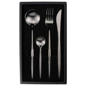 Xiaomi Набор столовых приборов Maison Maxx Stainless Steel Modern Flatware, 4 предмета black 1 4