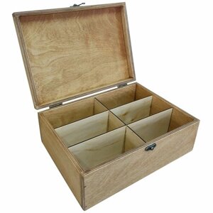 Ящик для хранения ZELwoodBOX, 30х22х11,3 см, 6 секций, дуб коньяк