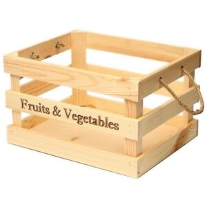 Ящик для овощей и фруктов, 35 28 21 см, деревянный, Greengo