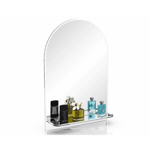 Зеркало 330ПМ белый, ШхВ 55х80 см, зеркало для ванной комнаты, с полкой