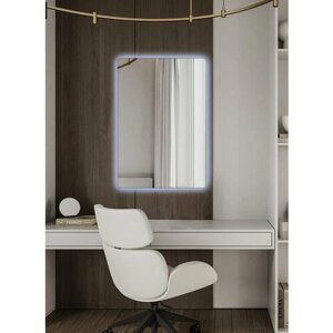 Зеркало для ванной Prisma 120*100 прямоугольное вертикальное "парящее" с холодной LED-подсветкой